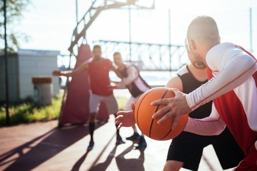 people playing basketball